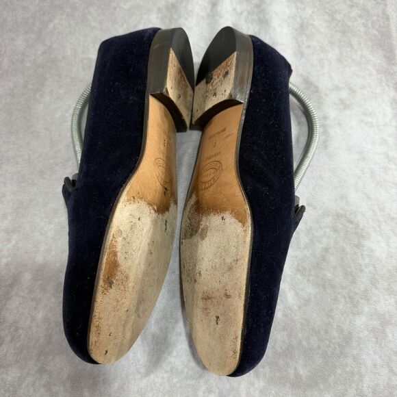 Stubbs & Wootton Blue Velvet Loafers Men’s Martini Glass Shoes Size 9 Leather main image 6